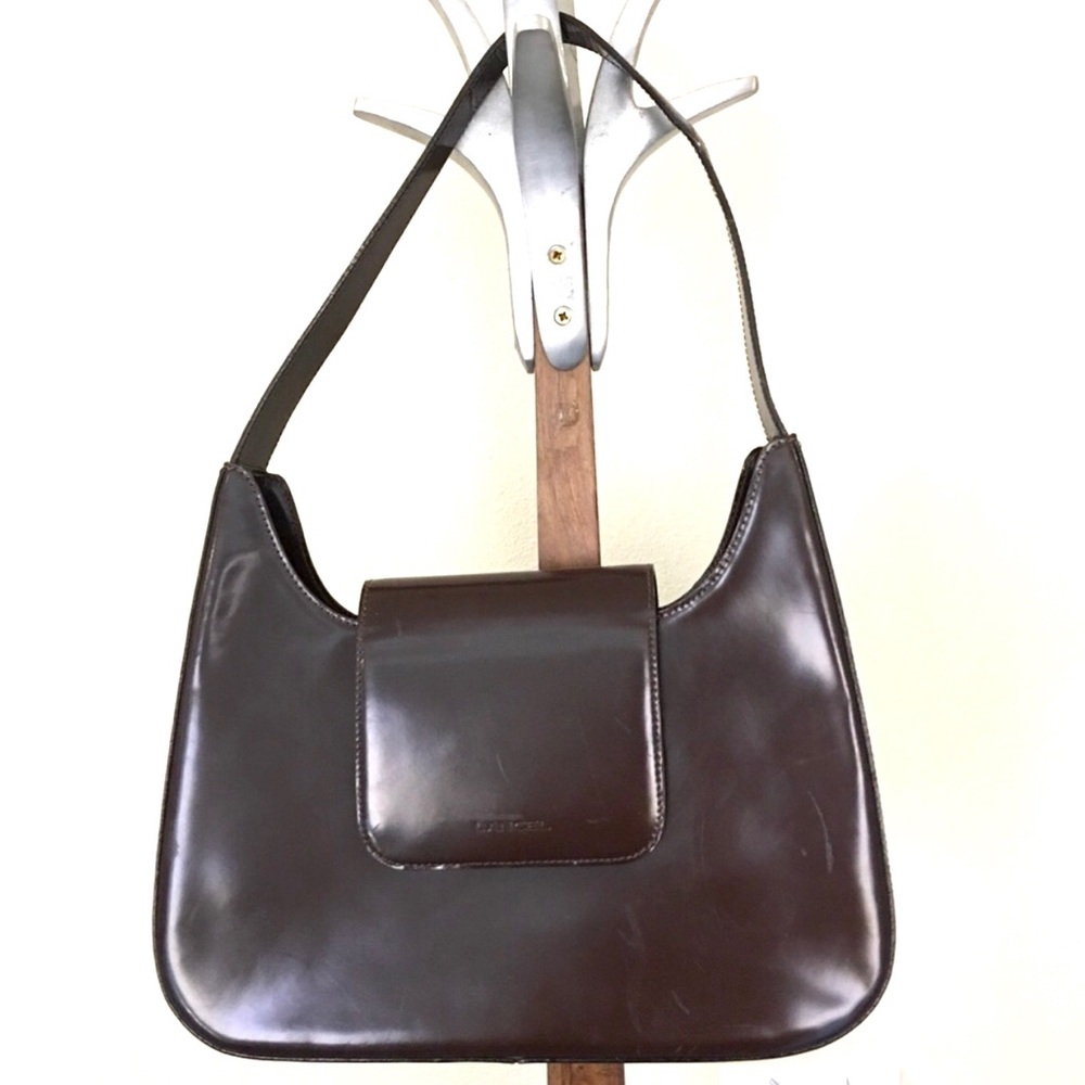 LANCEL Paris dark burgundy structured leather purse, made in Italy - Picture 4 of 7